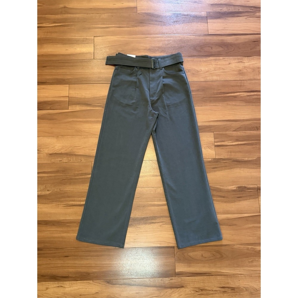 Zara Pleated Relaxed Fit Baggy Belted Pants Gray New Men's Size 29x30 (EUR 36)